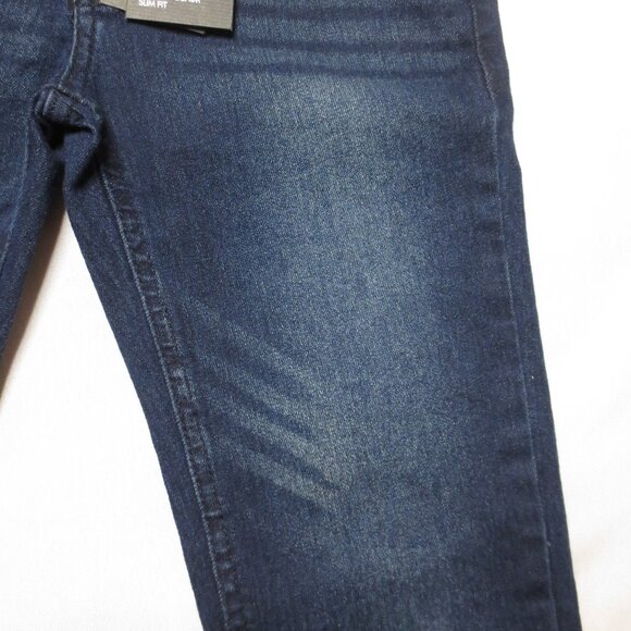 NWT STEVE’S JEANS boys DARK DENIM stretch SLIM FIT retro EMBROIDERED blue SIZE 7 - Picture 2 of 14